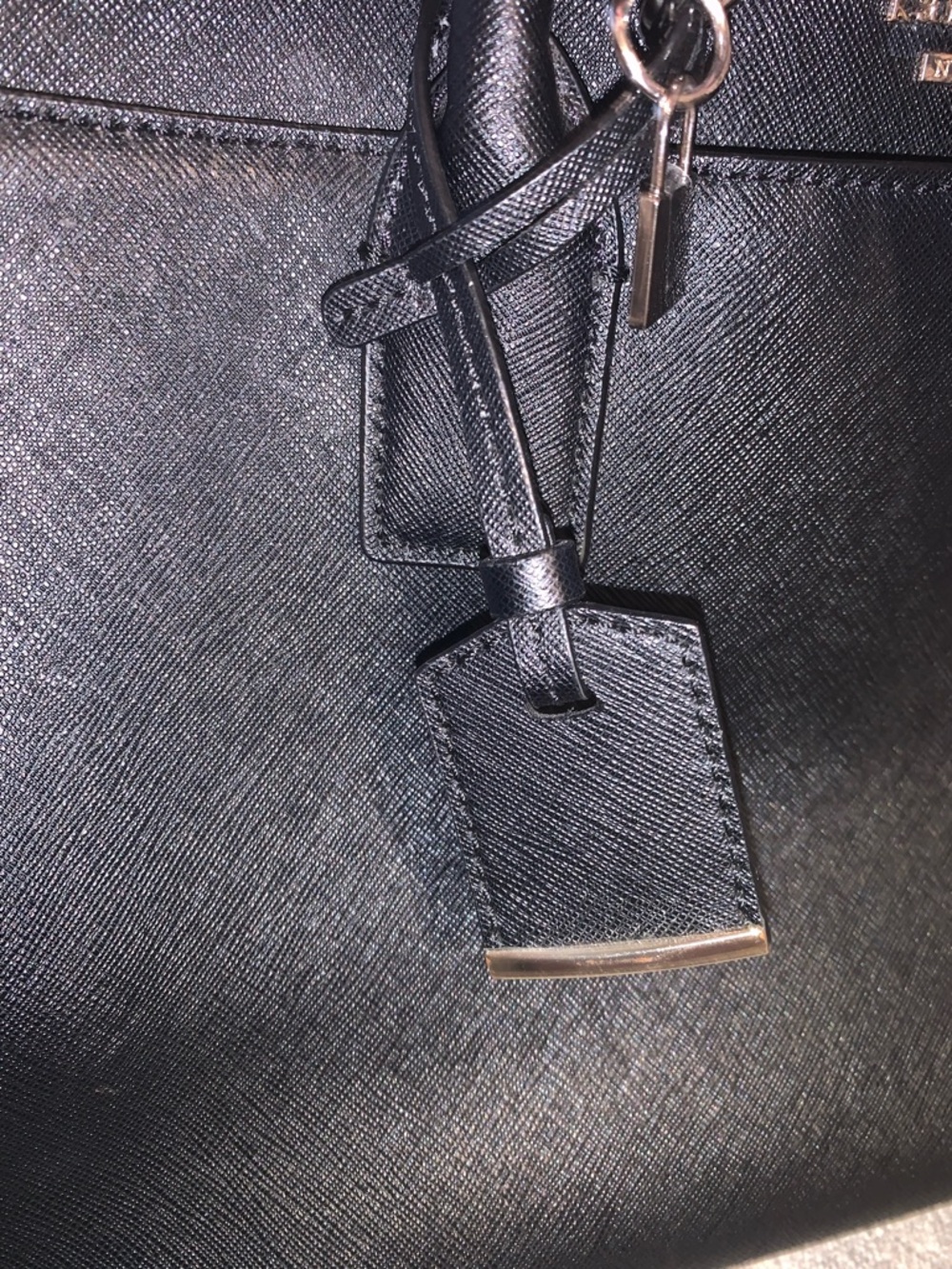 kate spade Cameron Street Candace Black Leather Satchel crossbody Leopard Charm - Picture 13 of 14